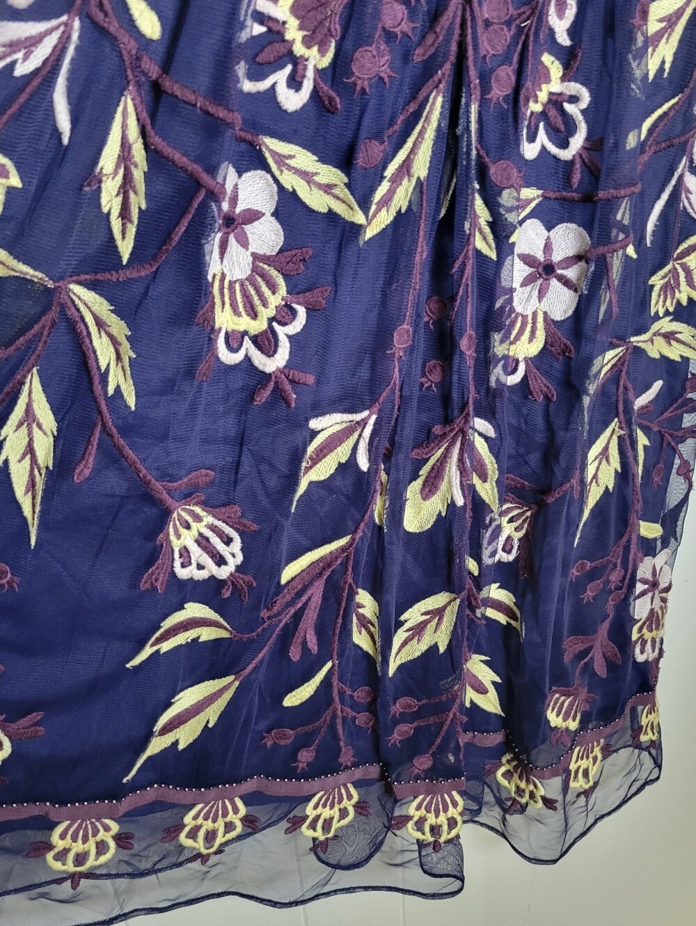 Anthropologie × Moulinette Soeurs Alicante Floral Embroidered Dress Rhinestone 6 - Picture 8 of 15